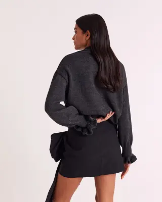 Pull Ophy gris foncé chiné — photo 3