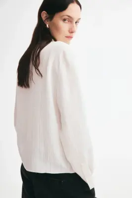 Chemise avec boutons noués - Crème — photo 4