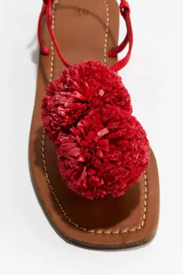 Sandales à brides fines avec applications - Rouge — photo 2