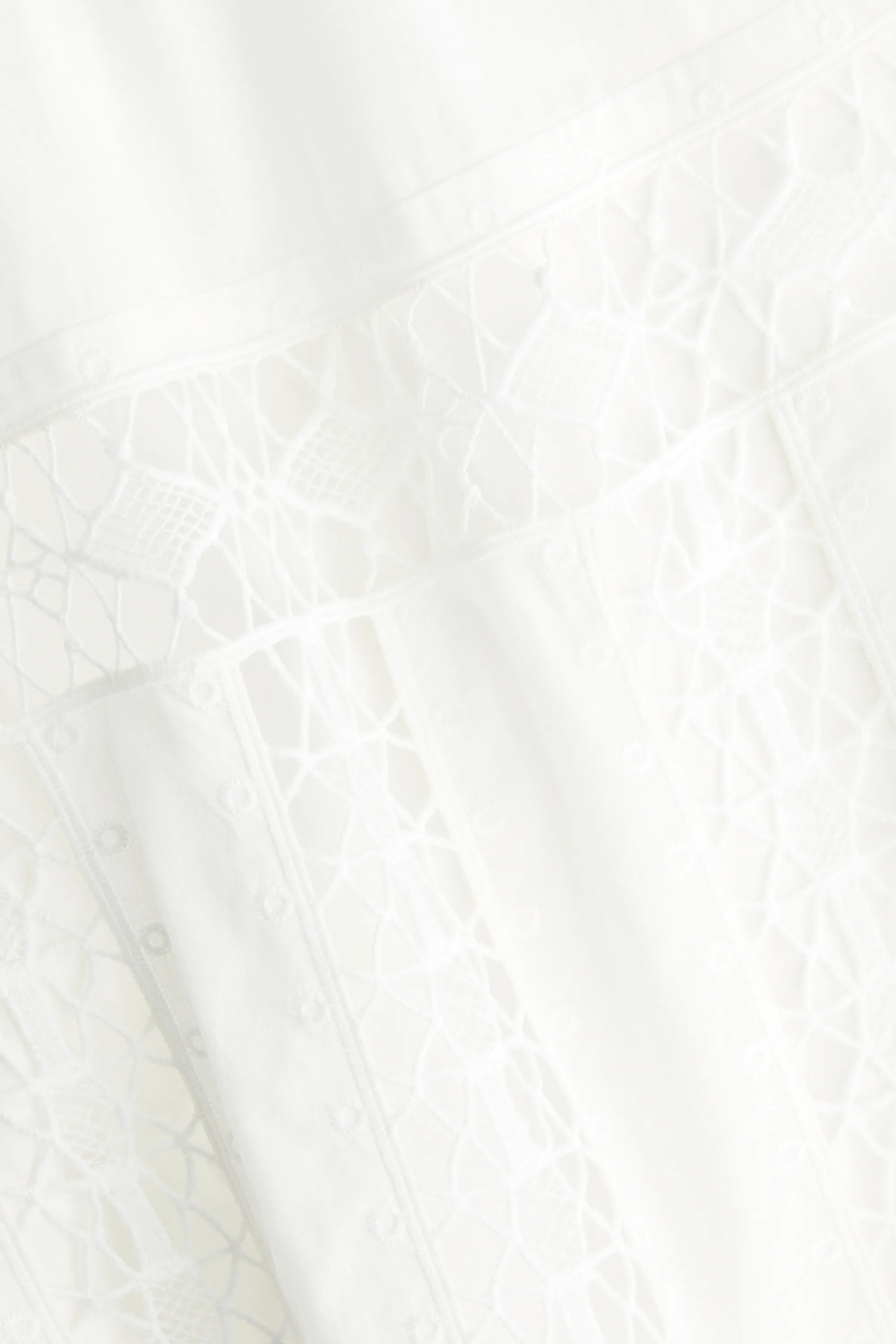 Robe en coton avec dentelle - Blanc