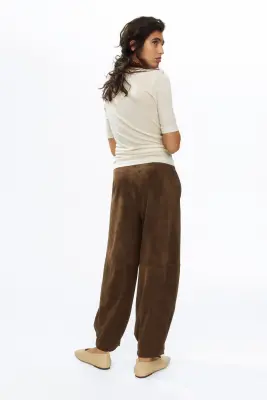 Pantalon barrel - Marron — photo 2