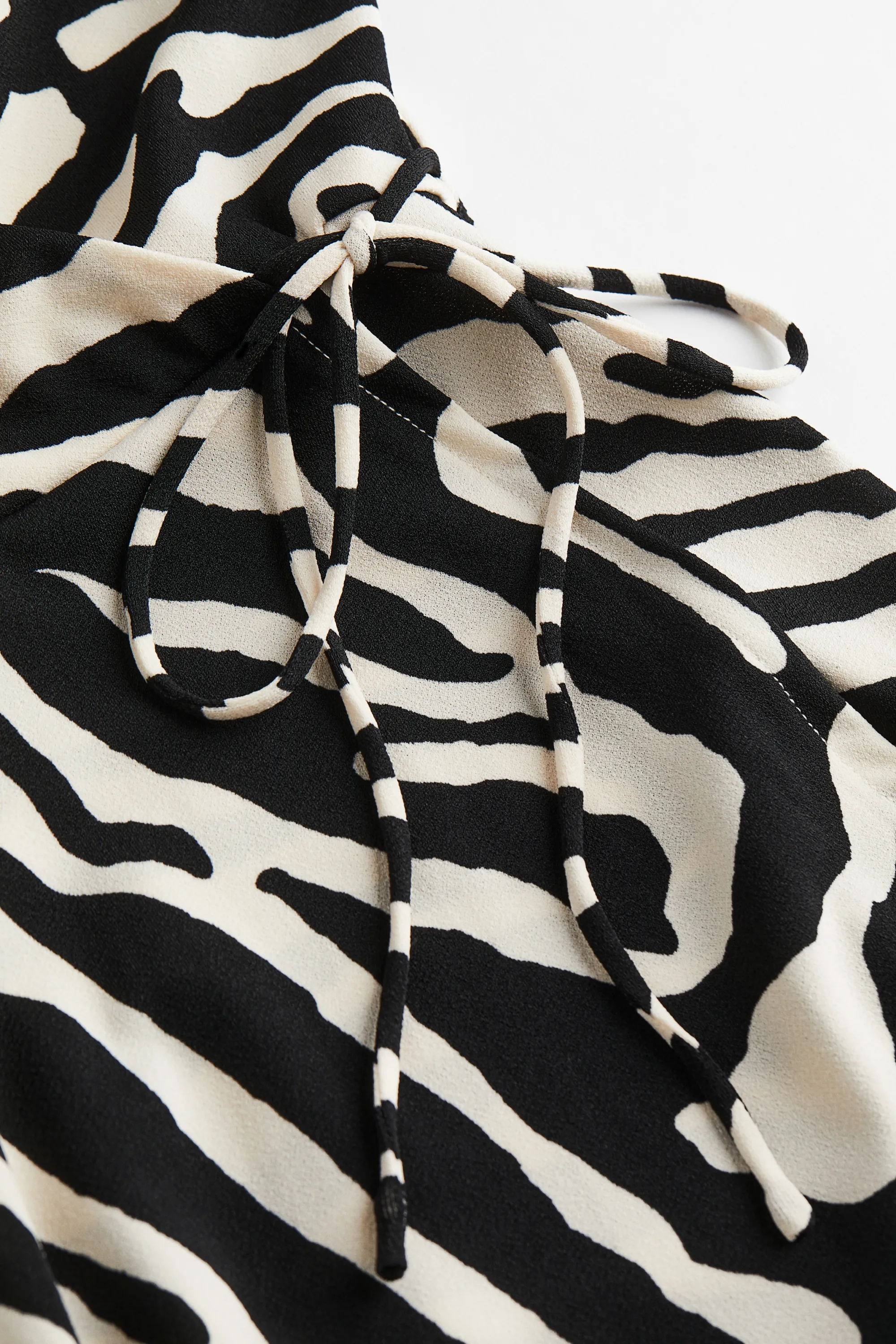 Robe portefeuille en jersey - Crème/motif zébré