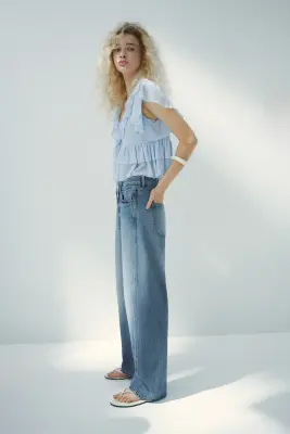 Barrel High Waist Jeans - Bleu denim clair — photo 5