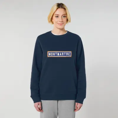 SWEAT-SHIRT COTON BIO BRODÉ - MONTMARTRE - NAVY — photo 3