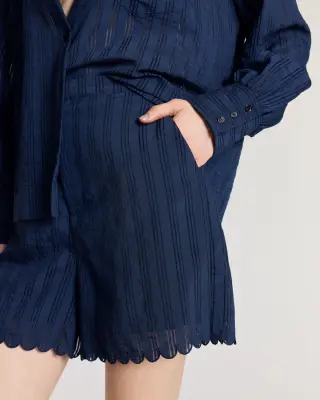 Short Cirilo marine texturé — photo 4