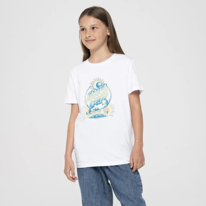 tee shirt santa cruz youth dark arts dot front – white