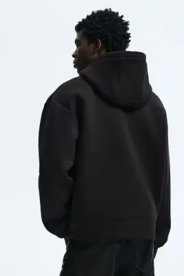 Hoodie Loose Fit en scuba - Marron foncé — photo 3