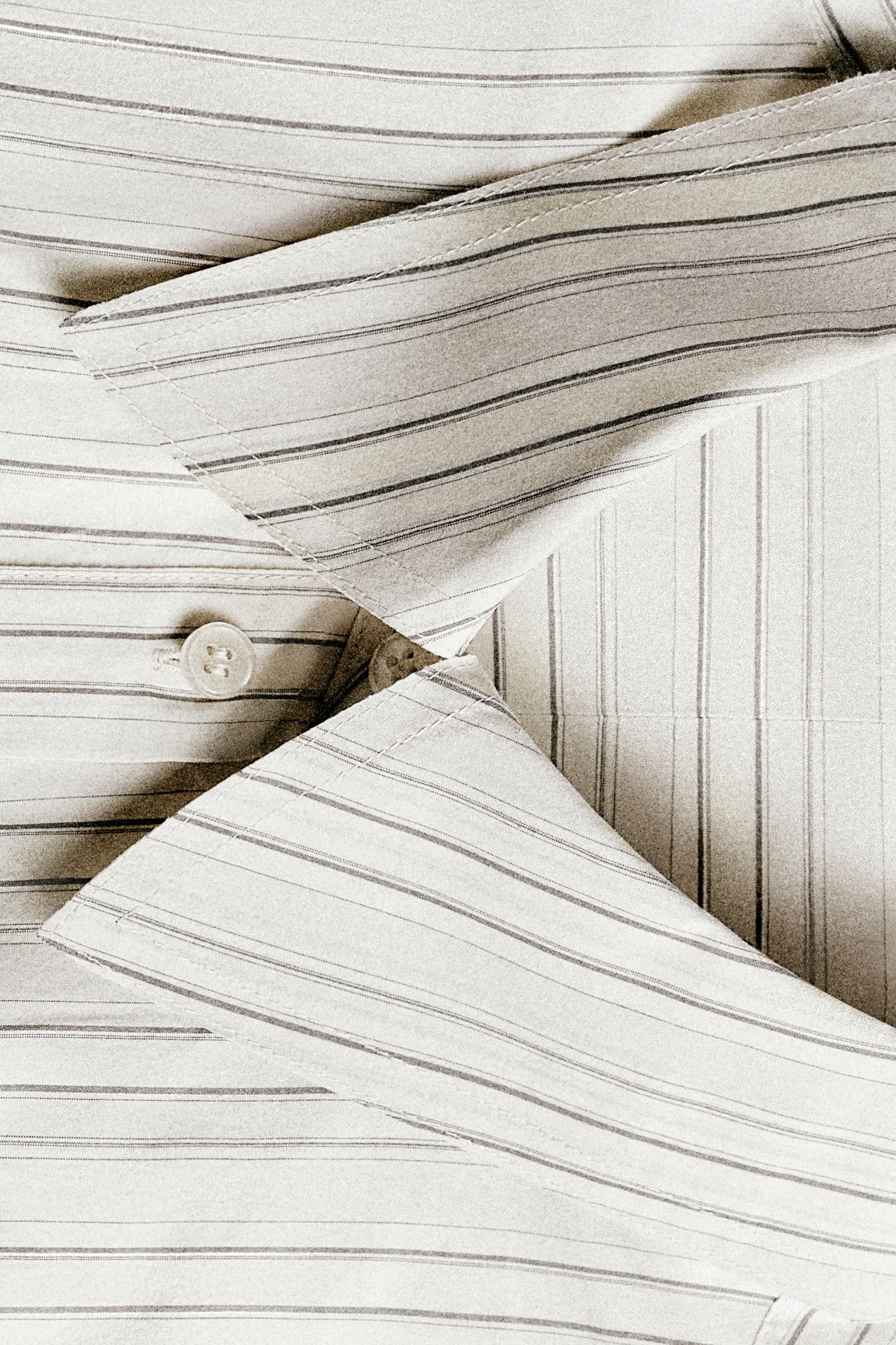 CHEMISE EN COTON STRUCTURÉE - BEURRE / GRIS / RAYURES