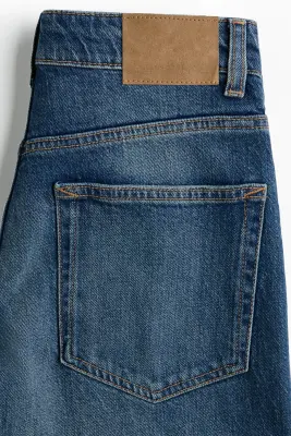 Straight High Waist Jeans - Bleu denim foncé — photo 4