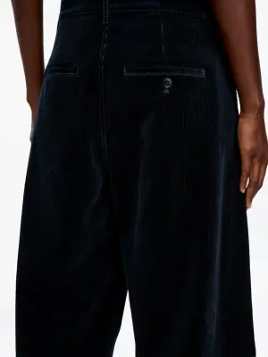 Pantalon barrel en velours côtelé - Bleu — photo 3