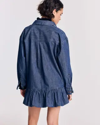 Robe Deborah bleu chambray foncé — photo 5