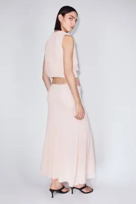 Jupe trapèze midi - Rose clair — photo 3