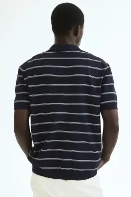 Polo Regular Fit - Bleu foncé/rayé — photo 3