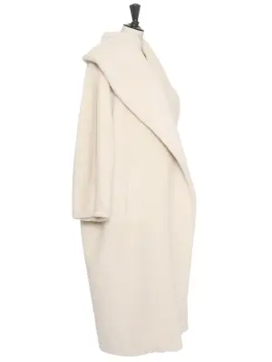 Manteau long oversized en alpaga blanc Prix boutique 2200€ Taille L — photo 3