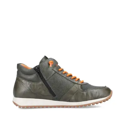 Baskets Remonte D3170-54 Vertes - Cuir Lacets Élastiques Zip Grande Pointure Femme — photo 4