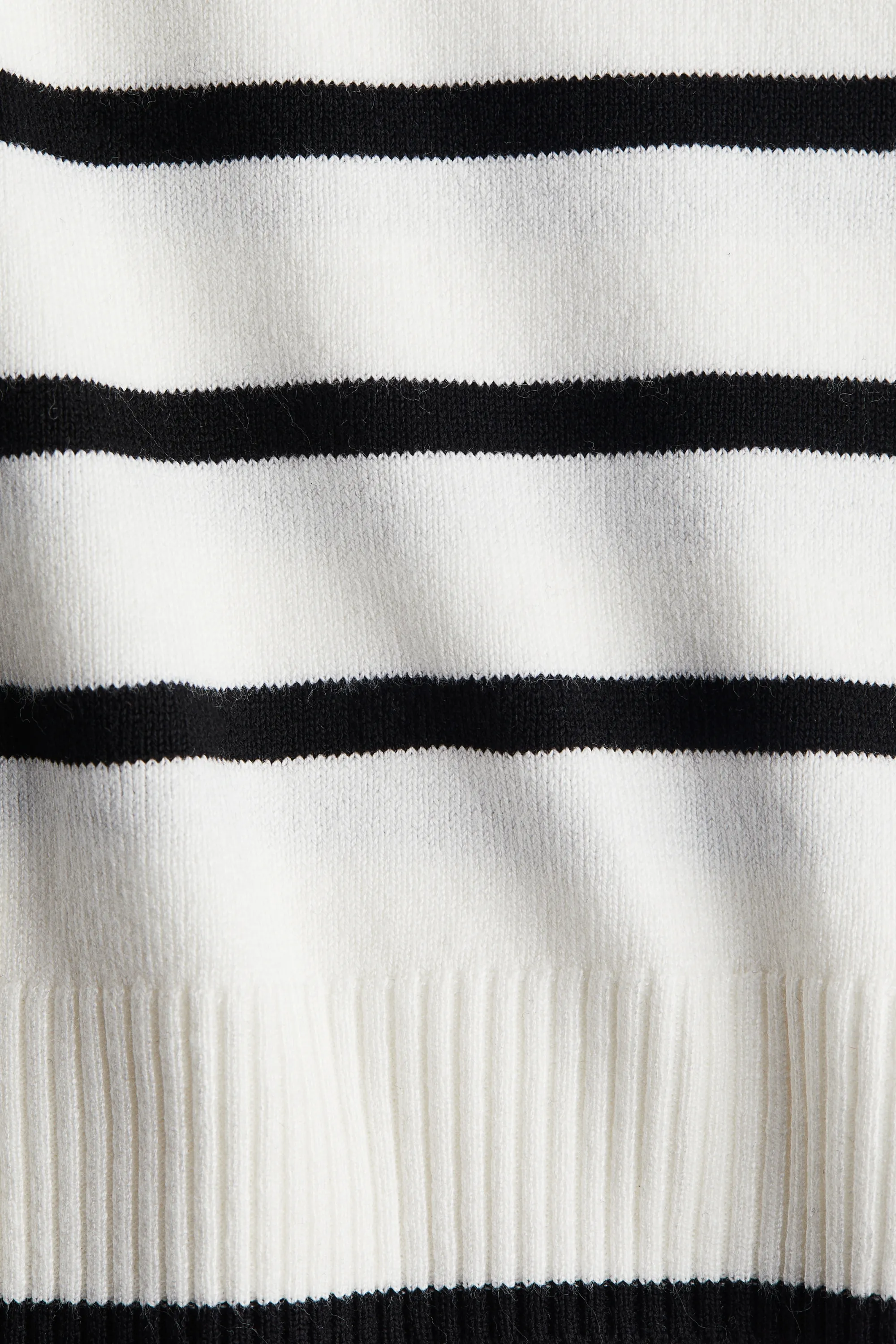 T-shirt en maille fine - Blanc/rayé