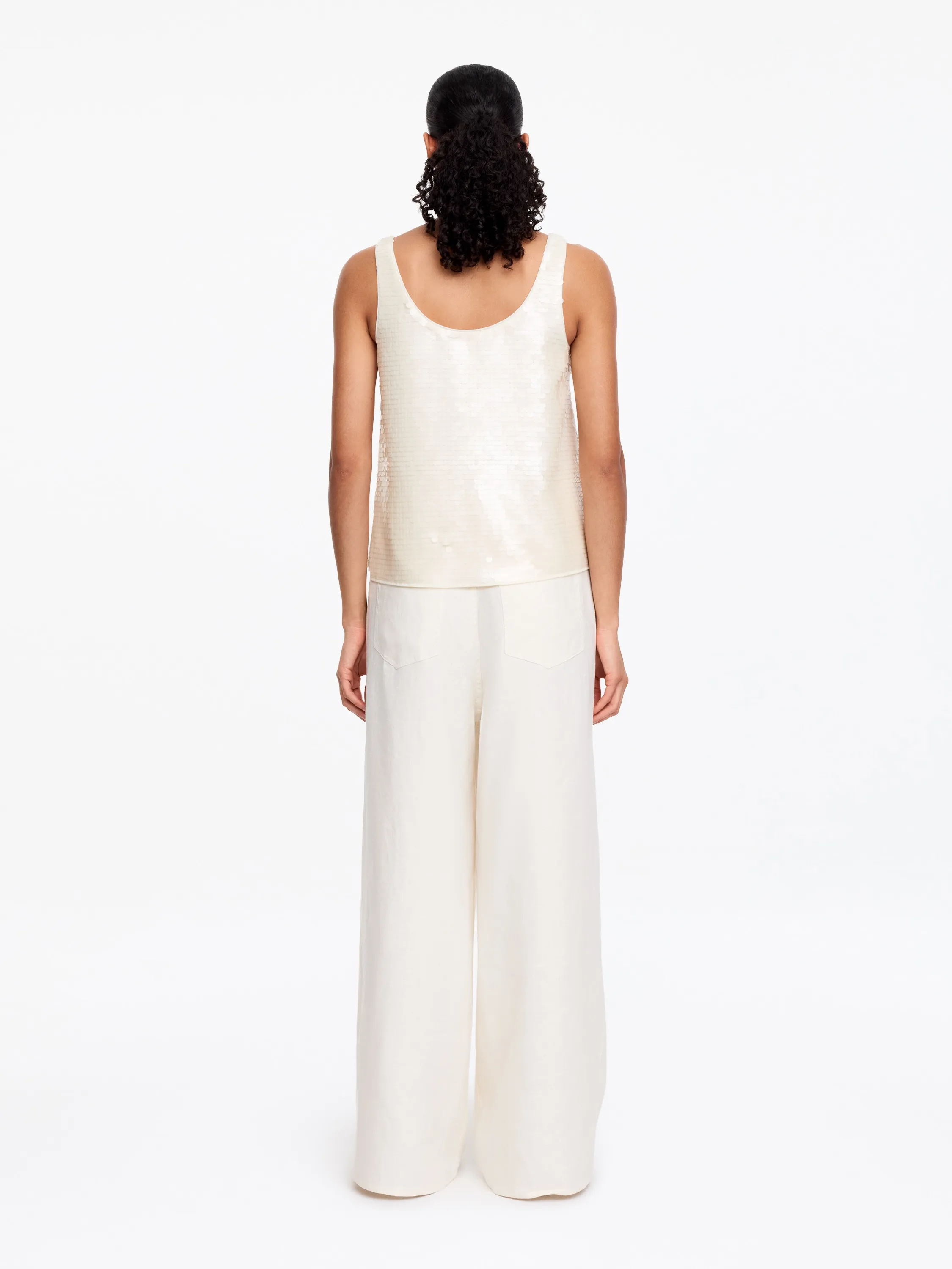 Débardeur à sequins - Beige