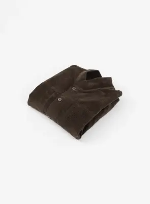 False Collar Jacket in Moss Green Corduroy — photo 5