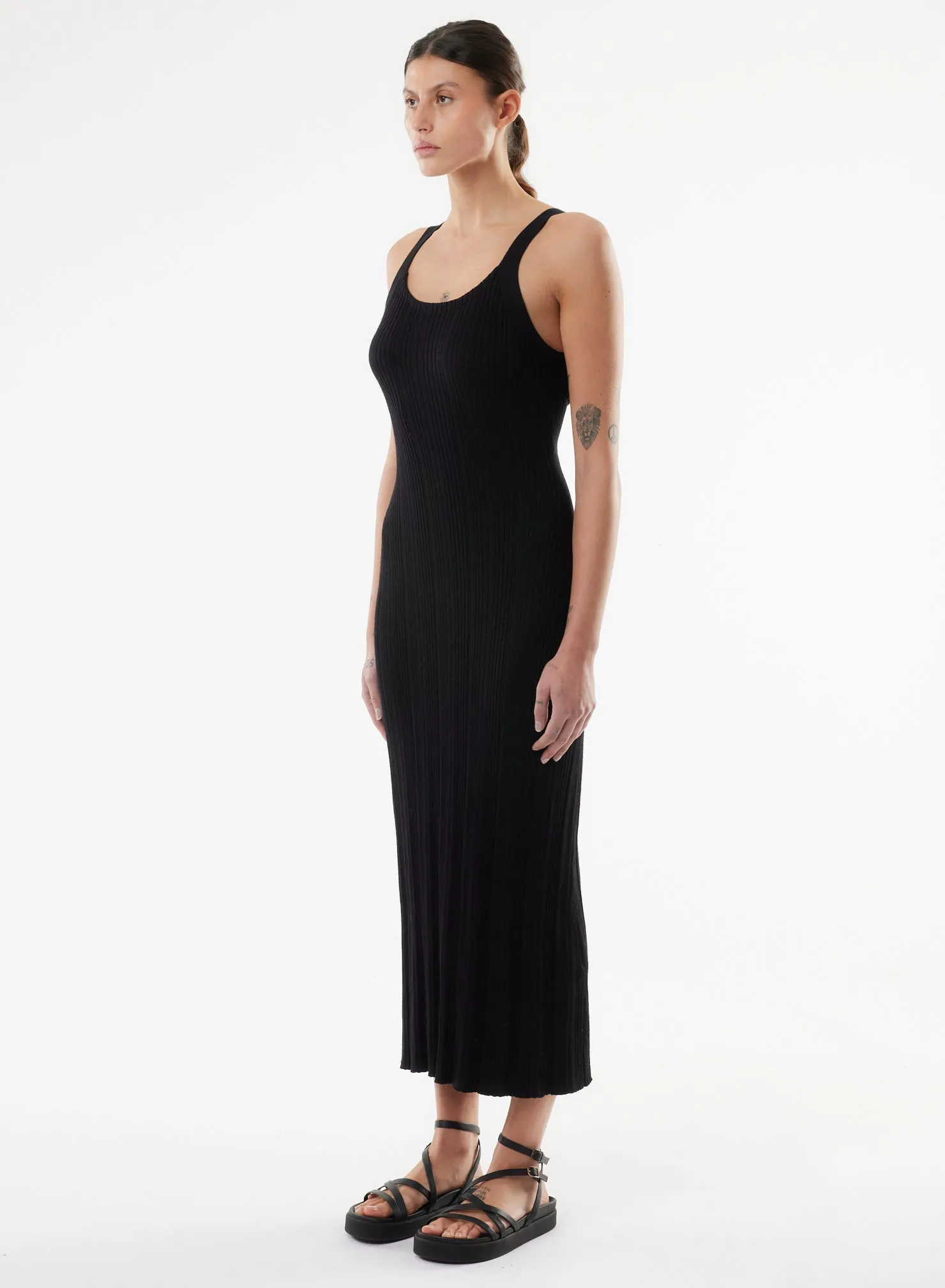 Robe en coton, viscose, élasthanne et fibre métallisée