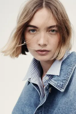 Denim shacket - Bleu denim — photo 3