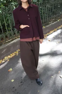 CAWLEY – JAPANESE COTTON/LINEN GABARDINE ROBYN TROUSER – ESPRESSO — photo 2