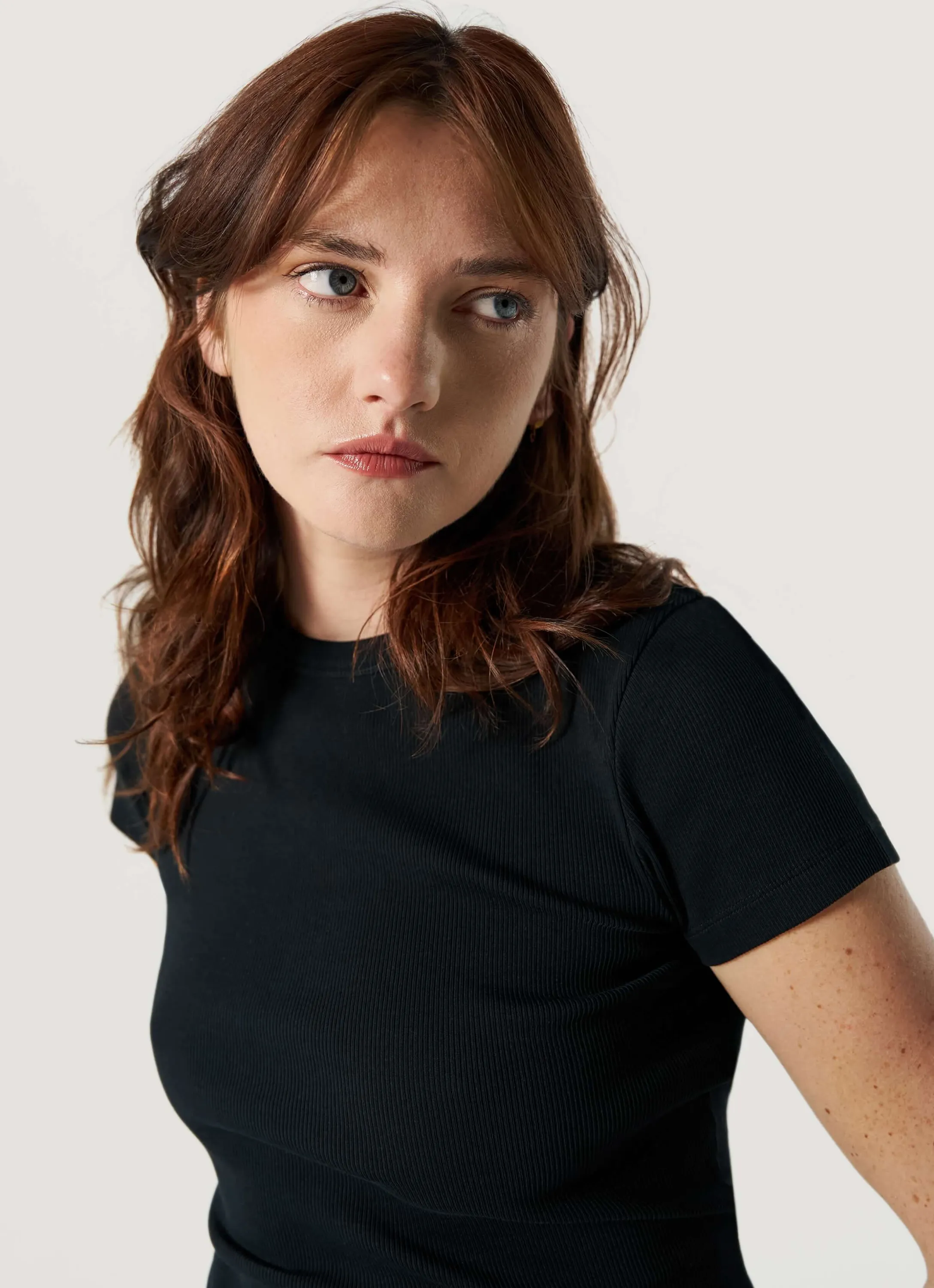 Le t-shirt côtelé - Noir