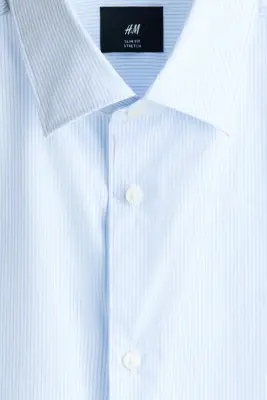 Chemise stretch Slim Fit - Bleu clair — photo 4