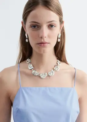 Robe midi en coton - Bleu clair — photo 3