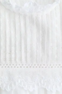 Blouse à manches volantées avec dentelle - Blanc — photo 3