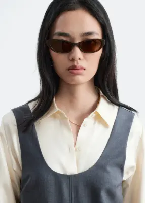Robe plissée à superpositions - Gris — photo 3