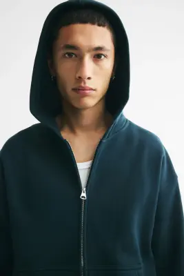 Veste imprimée Oversized Fit avec capuche et zip - Turquoise foncé/Training Staff — photo 2
