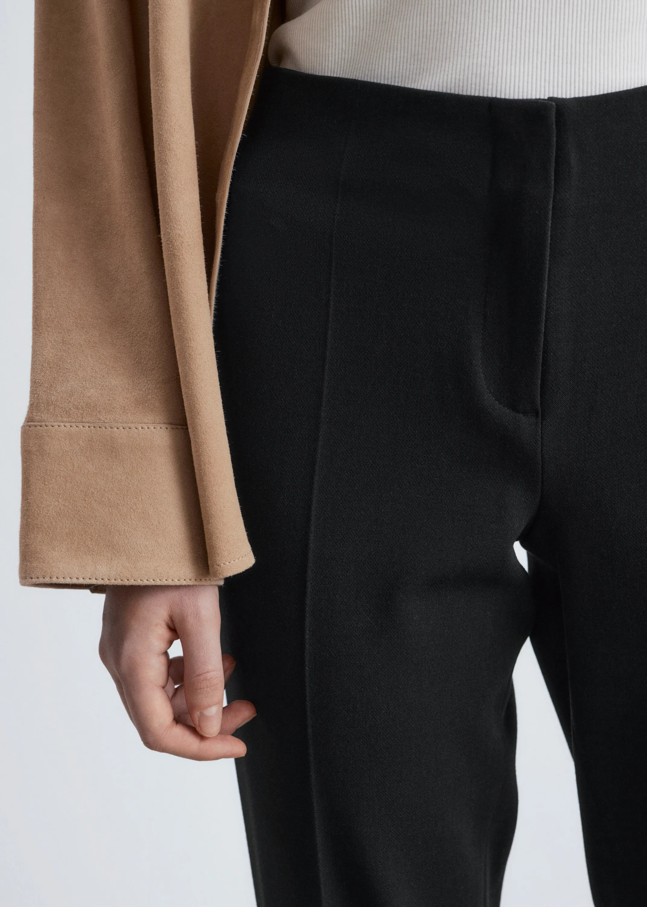 Pantalon habillé à plis marqués - Noir