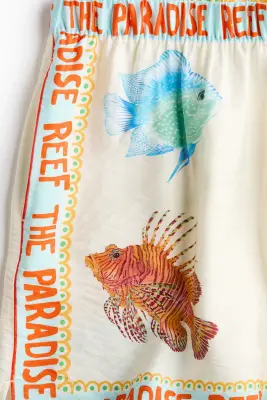 Short à motif - Blanc/poissons — photo 4