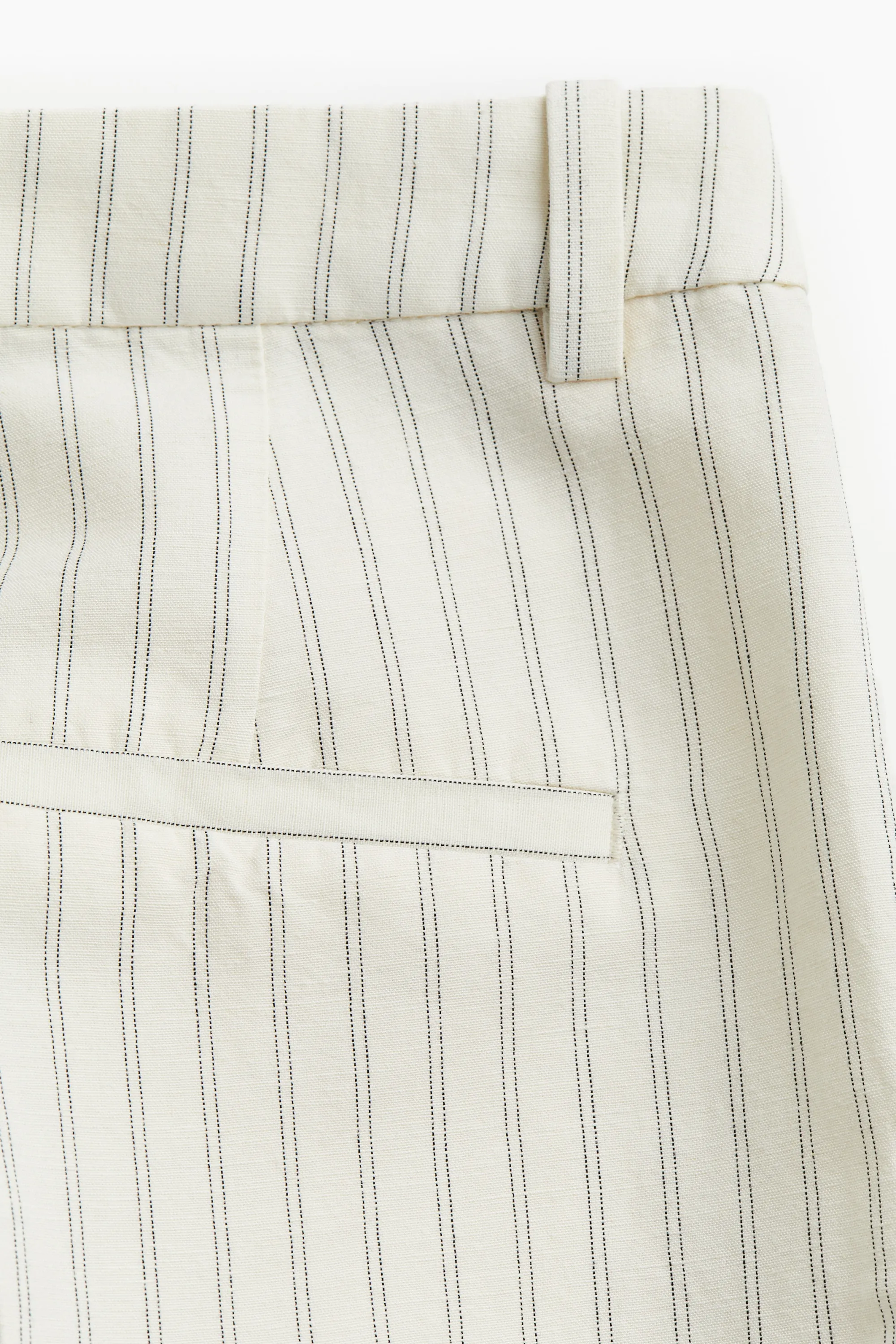 Pantalon en lin mélangé - Crème/rayures tennis