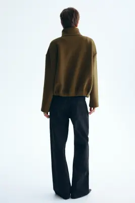 Veste en scuba - Vert kaki foncé — photo 4