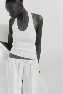 Top dos nu en coton - Blanc — photo 3