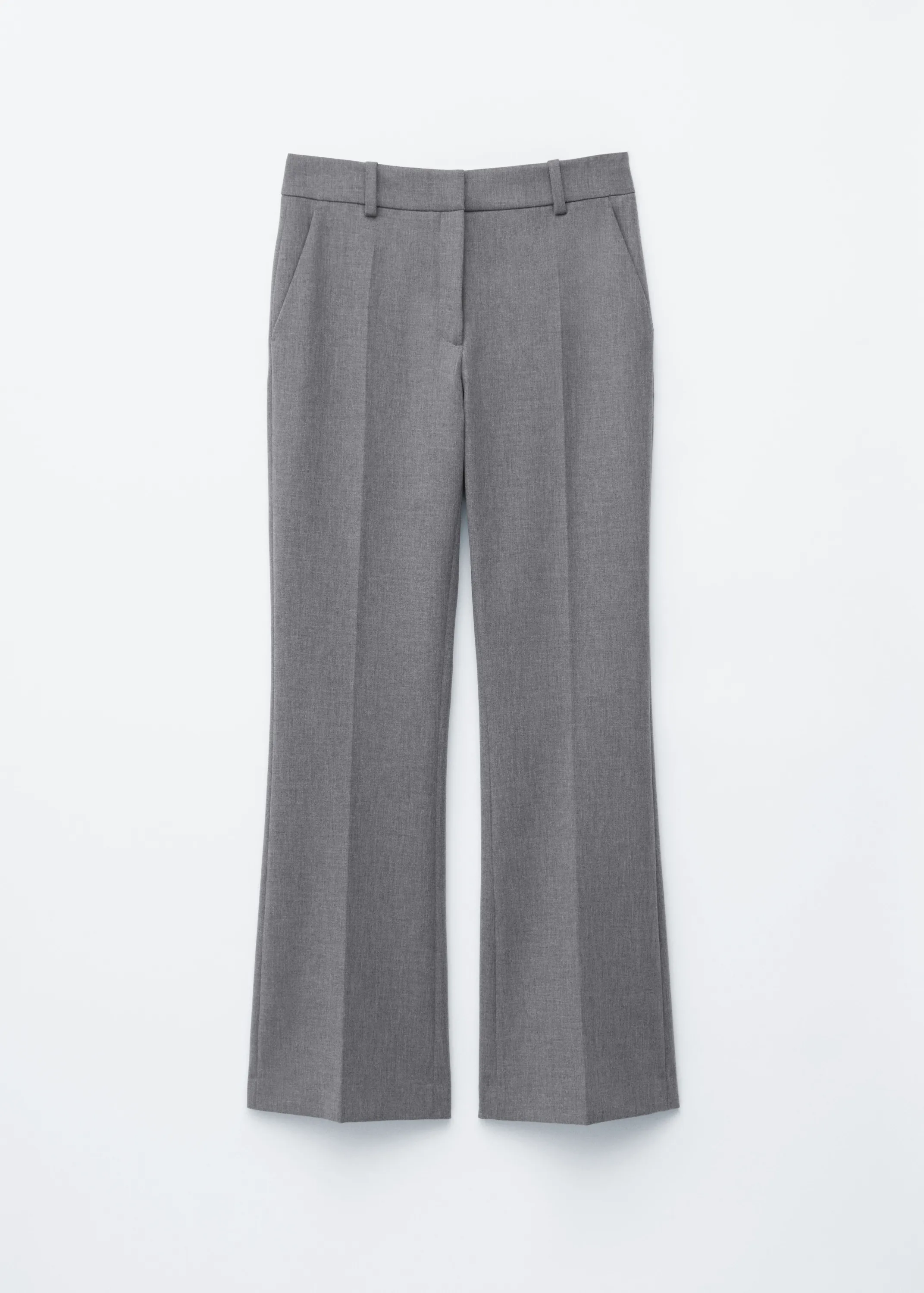 Pantalon évasé à plis marqués - Gris