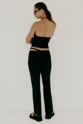 Pantalon en jersey avec lanière - Noir — photo 2