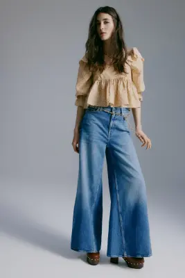 Blouse volantée - Beige/fleuri — photo 3