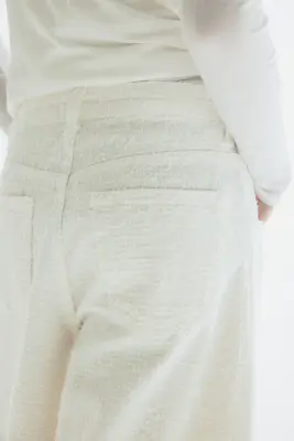 Short Bermuda en twill texturé - Ivoire — photo 2