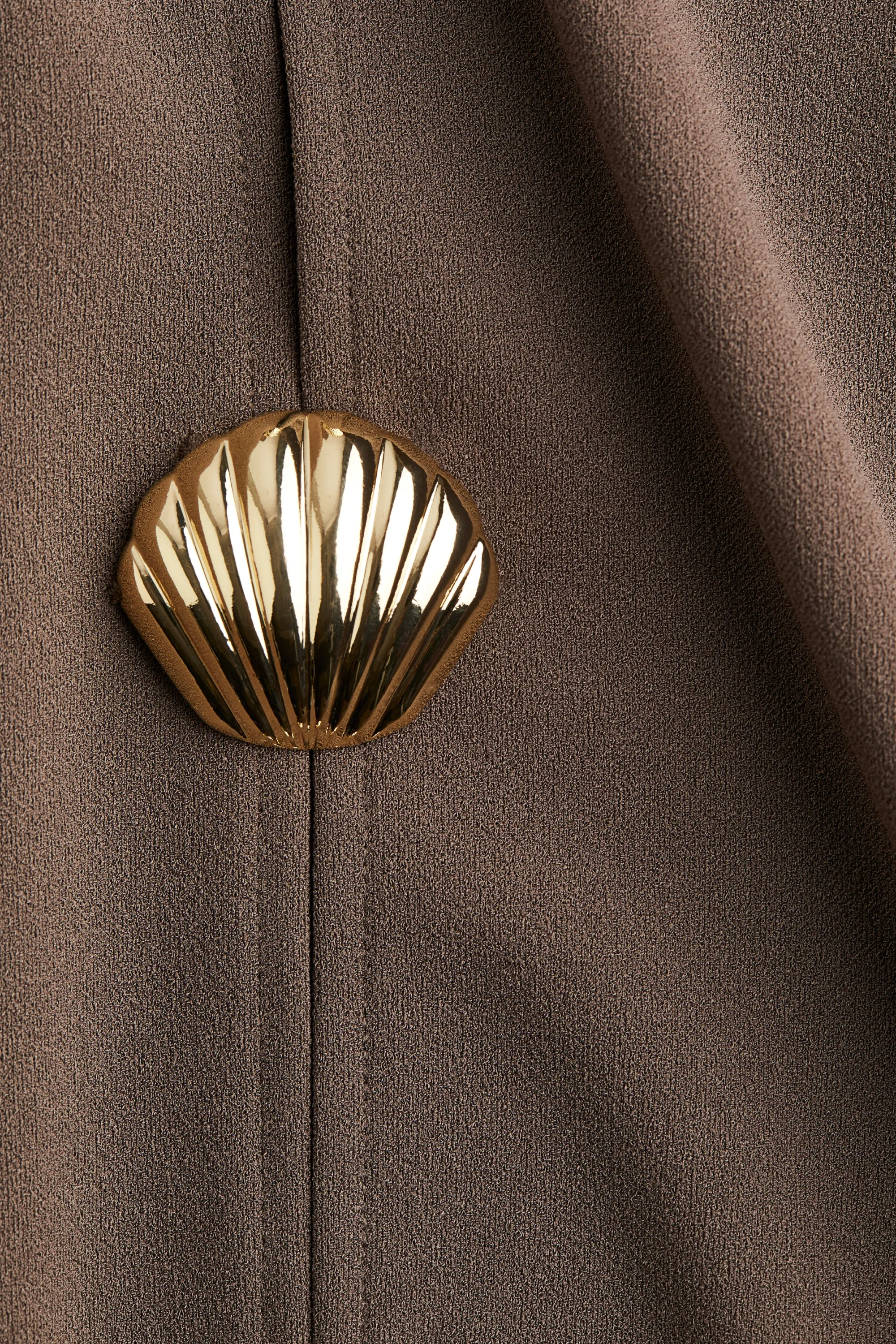 Top à boutons décoratifs - Marron ancien