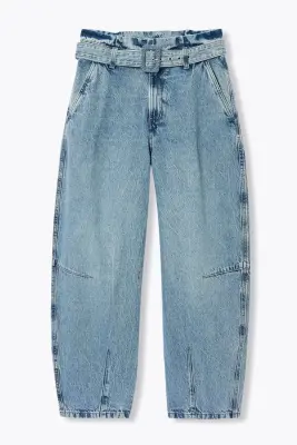 Jean paperbag taille haute — photo 1