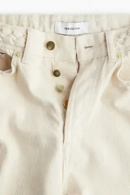 Jean large avec détail tressé - Beige clair — photo 1