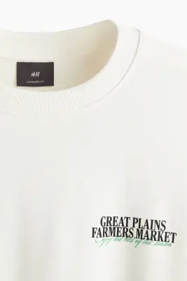 Sweat imprimé Oversized Fit - Blanc/Farmers Market — photo 2