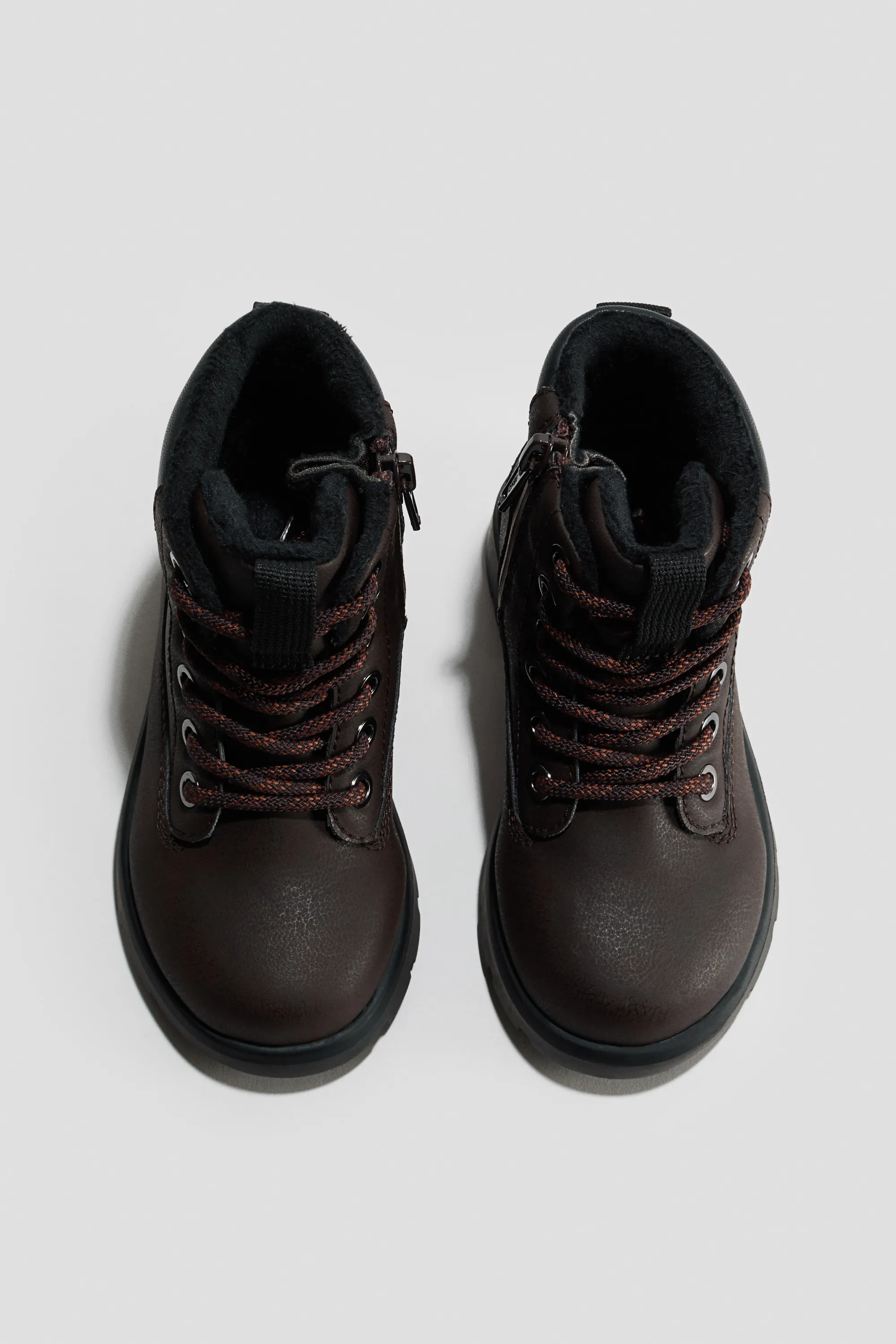 Bottines imperméables à lacets - Marron foncé