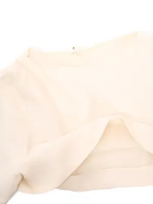 Top cropped manches courtes en crêpe blanc crème Prix boutique 1200€ Taille XS — photo 4