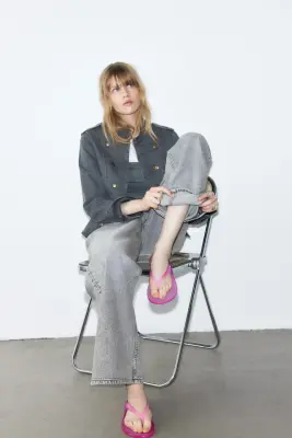 Baggy Regular Waist Jeans - Gris clair — photo 3