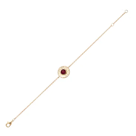 Bracelet Plaqué Or avec une pierre rouge 605551