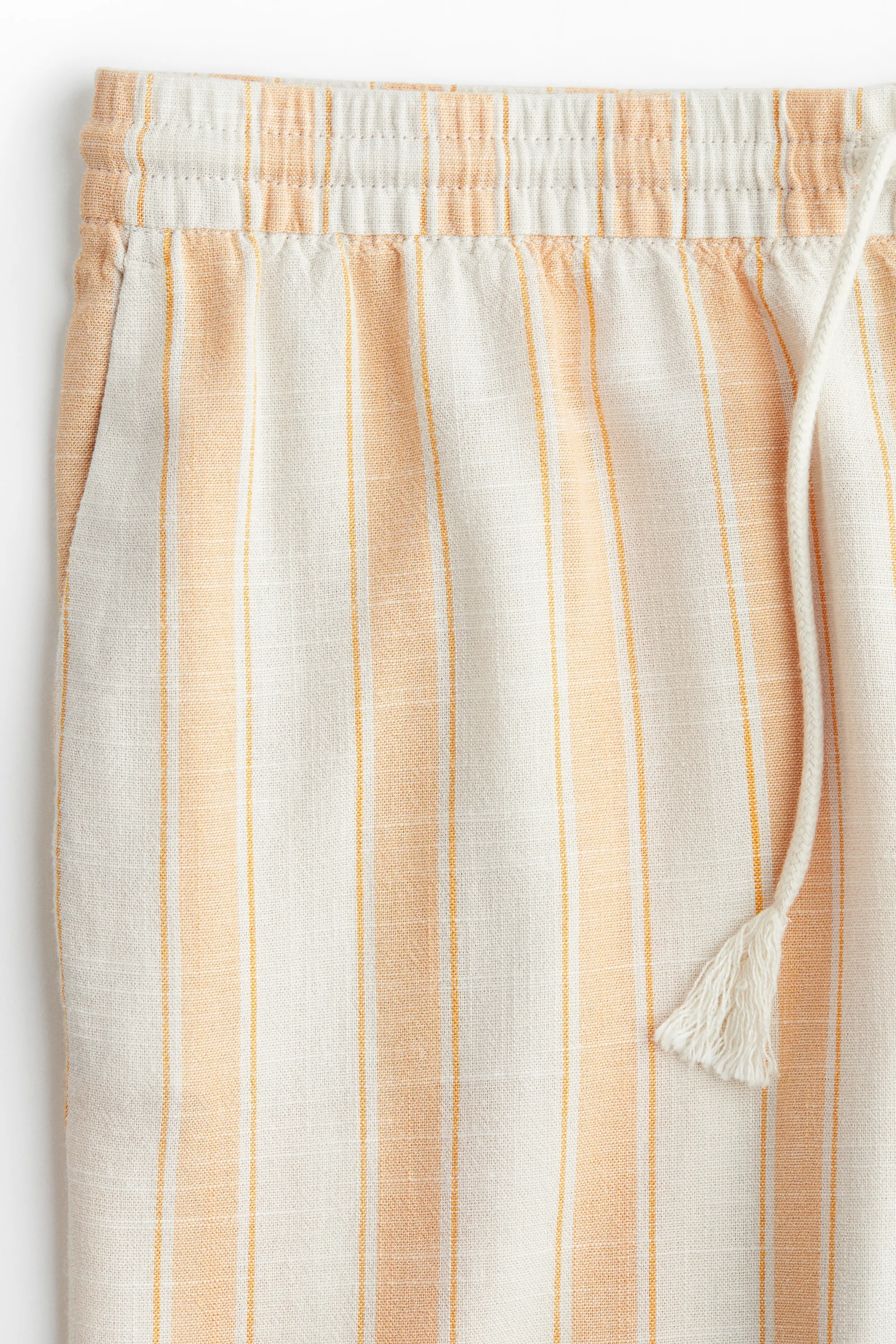 Pantalon droit à cordon - Orange clair/rayé