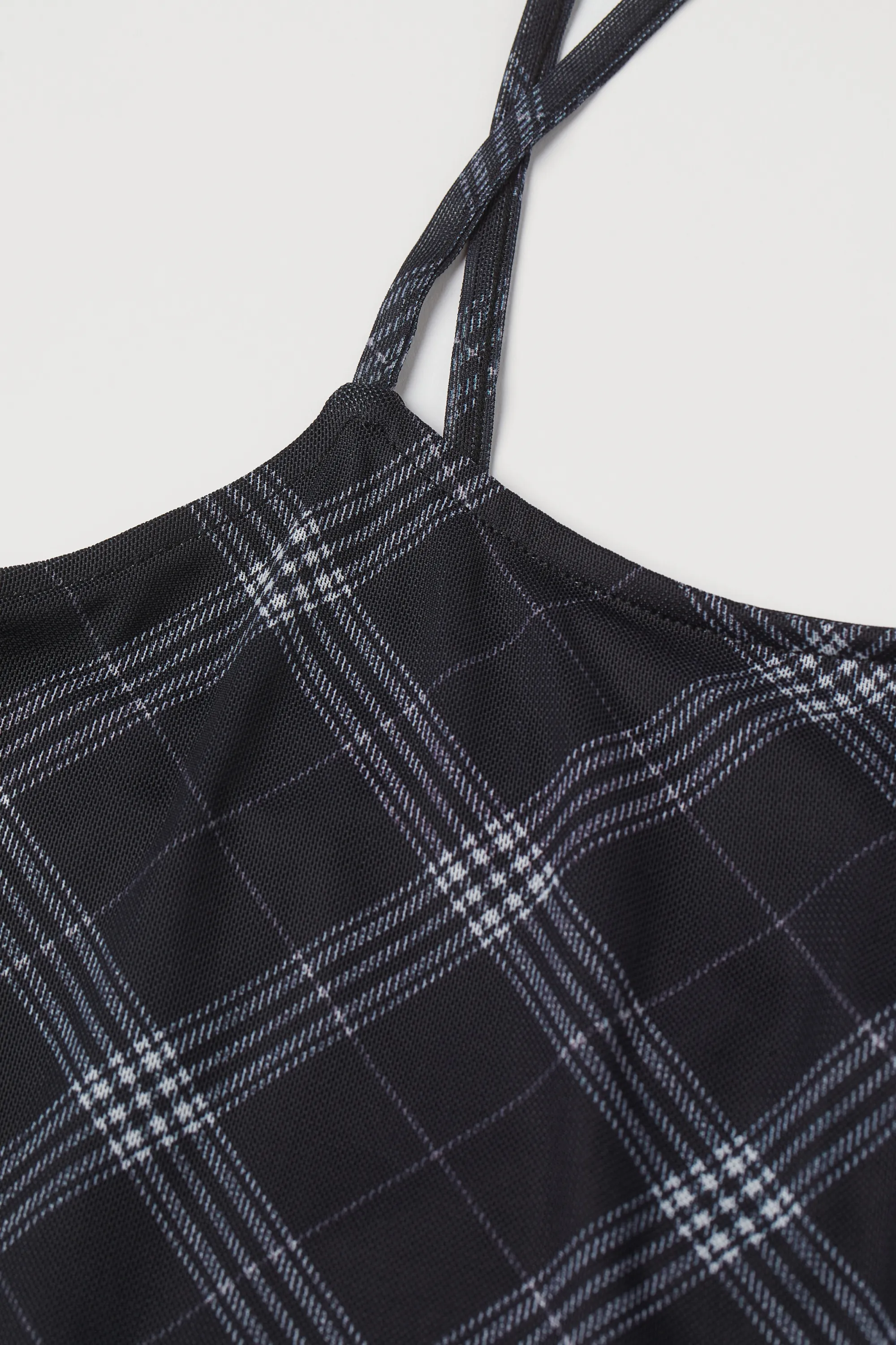 Robe ajustée - Noir/carreaux